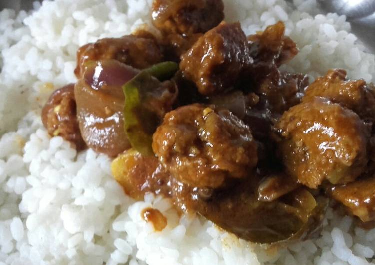 My Kids Love Meat balls gravy with rice