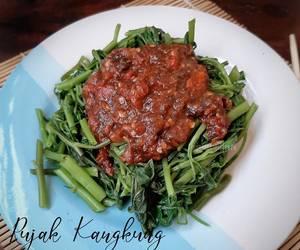 Resep mudah 101. Rujak kangkung Enak Sempurna