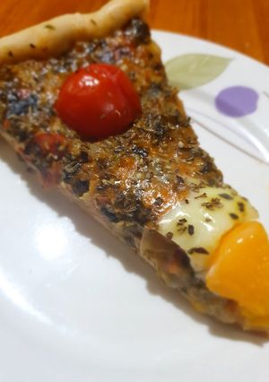 Una foto de Tarta de jamón, queso y cebolla de verdeo