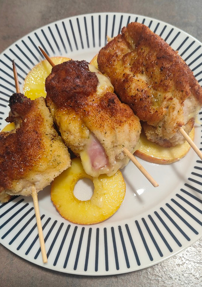 Una foto de Cachopos de pollo y manzana