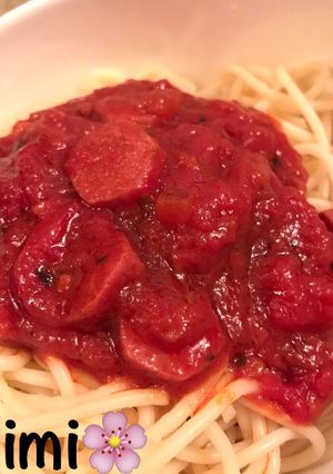 صورة لوصفة اسباغيتي بصوص النقانق