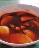 Sopa de papa con chile pasilla