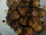 Bakso goreng saus kecap pedas
