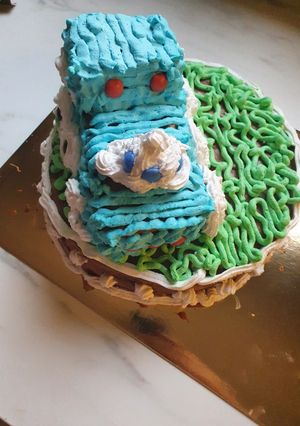 Vonatos torta (csokoládé ìzű) recept fotója