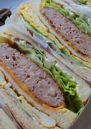 【早午餐】漢堡排三明治 的食譜成品照片