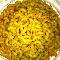 A picture of Macaroni pasta jollof.