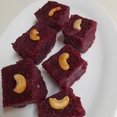 Beetroot rava kesari A picture of Beetroot rava kesari.