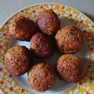 Albóndigas de soja vegetarianas no veganas