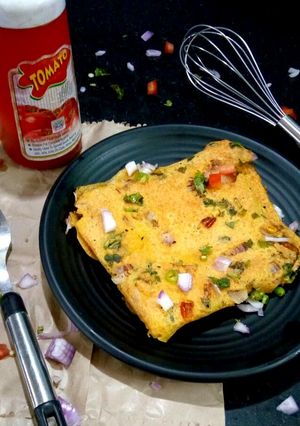 A picture of Eggless bread omelette.