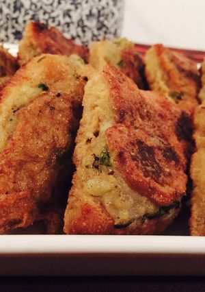 A picture of Potato Bread Fritters- Paki style.
