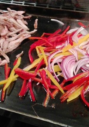 Una foto de Fajitas a la plancheta