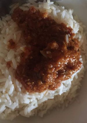 A picture of Fried Goat Meat Stew.