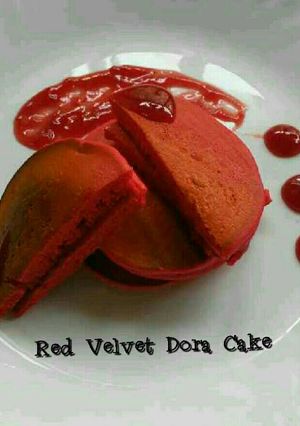 A picture of Red velvet dora cake.