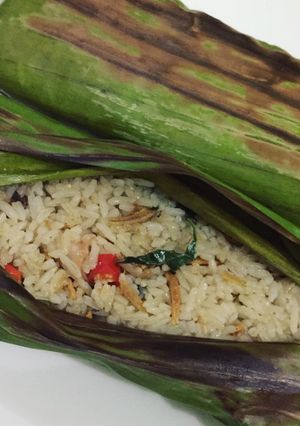 Foto resep Nasi bakar cumi, teri gak pake ribet