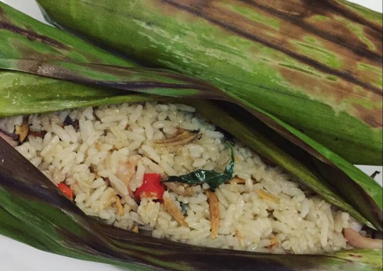 Nasi bakar cumi, teri gak pake ribet