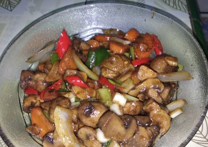 Ternyata begini lho! Cara praktis membuat Jamur kancing masak lada hitam ala chef Muhammad R.Floren  spesial
