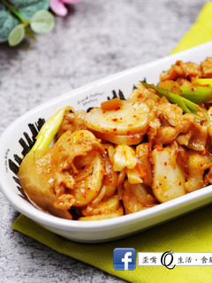 [鑄鐵鍋][一鍋到底]銷魂韓式泡菜炒年糕 的食譜成品照片