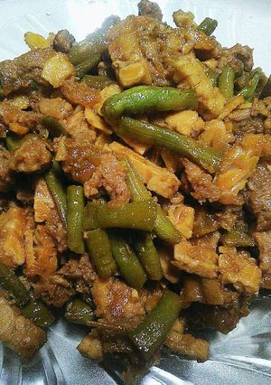 Foto resep Oseng kacang panjang daging kambing