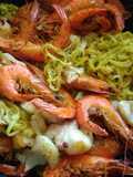 Spaghetti de courgettes & crevettes au beurre citronné