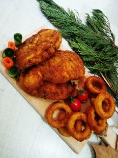 عکسی از دستور چيكن كوردن بلو و پياز سوخاری...