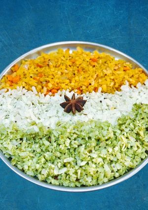 A picture of Tricolour Poha 🇮🇳.