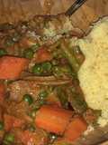 Guisantes con verduras al curry korma y cuscus sin gluten en 20’