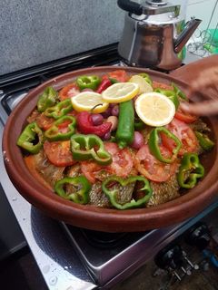 صورة لوصفة طجين حوت 🐟🐟 مغربي ⁦🇲🇦⁩