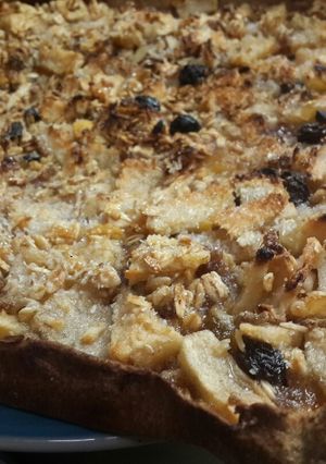 Una foto de Tarta integral 969 de manzana y granola🍎🍏