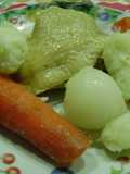 Pollo y verduras hervidas
