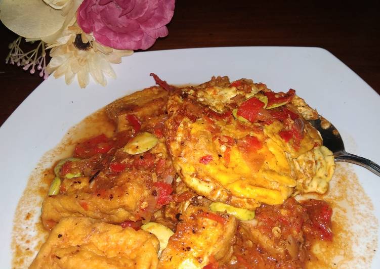Balado tahu ceplok pete