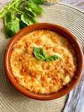 Lasaña de espinacas con cebolla caramelizada en Airfryer