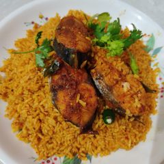 A picture of Fish🐠🐟 pulao.
