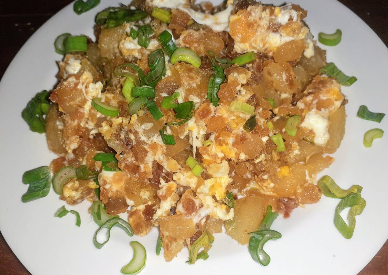 Mandioca Frita con Huevo y Queso