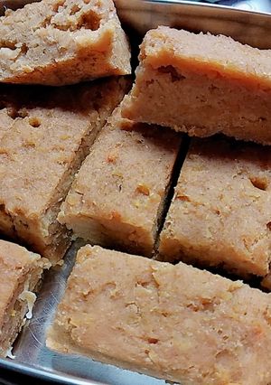 A picture of Soft, moist sweet potato blondie.