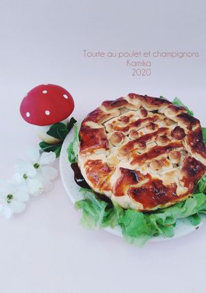 Une photo de Tourte au poulet et aux champignons
