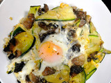 Nido de calabacín y champiñones