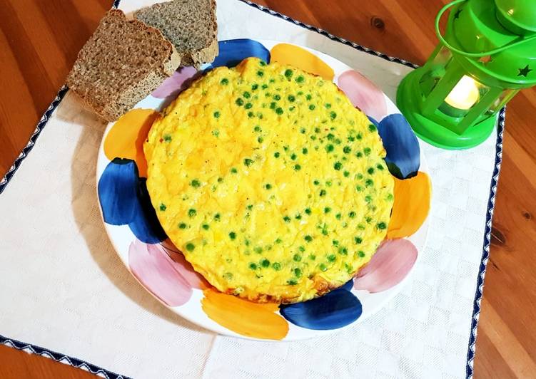 Frittata al Casera e piselli