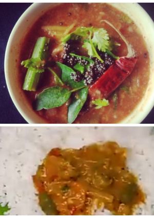 தேங்காய் வறுத்து அரைத்த சாம்பார்(sambar recipe in tamil) செய்முறை முக்கிய புகைப்படம்