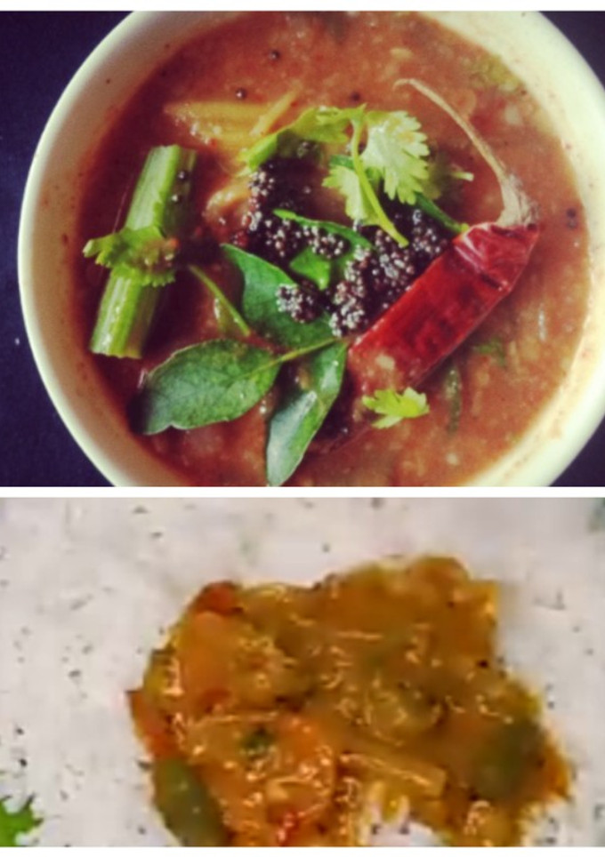 தேங்காய் வறுத்து அரைத்த சாம்பார்(sambar recipe in tamil) செய்முறை முக்கிய புகைப்படம்