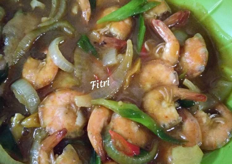 urutan Menyiapkan 🍤🍛Udang Saus Tiram Jadi, mengenyangkan