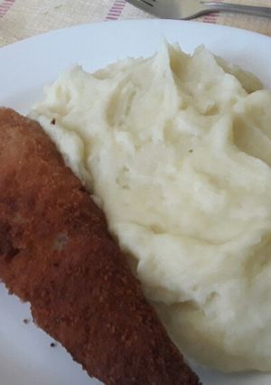 Una foto de Puré con corazón de queso
