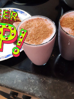 Una foto de Batido proteico de fresas
