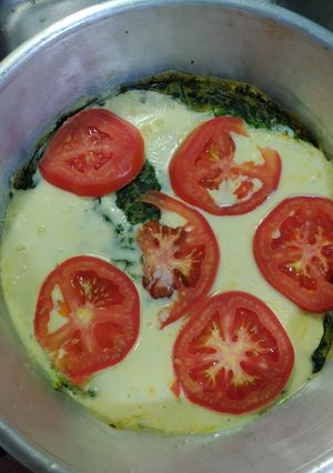 Una foto de Pizza de acelga o espinaca con harina premezcla