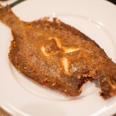 A picture of Japanese style fried flounder.