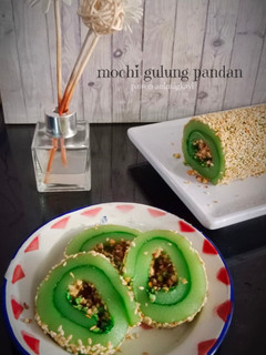 Foto resep 413# Mochi gulung pandan