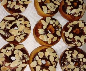Cara Memasak Cepat Donut topping chocolate almond ukuran sendok Enak Sederhana