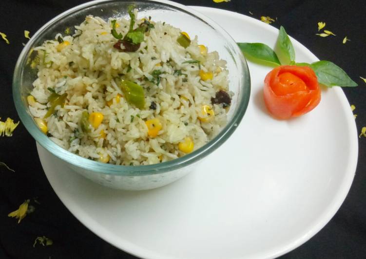 Recipe of Speedy Corn spinach rice