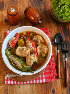 Foto resep Tahu dan Cabe isi daging masak kuah