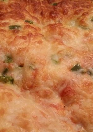 A picture of Pork Enchilada Pie w/ Cheddar-Corn Muffin Crust.