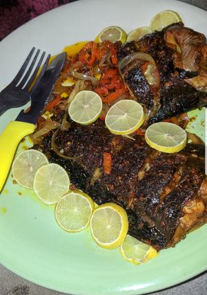 A picture of Pan grill cat fish.